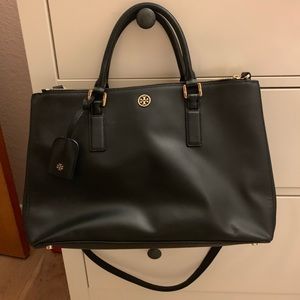 Tory Burch Robinson Large Satchel Black